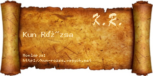 Kun Rózsa névjegykártya